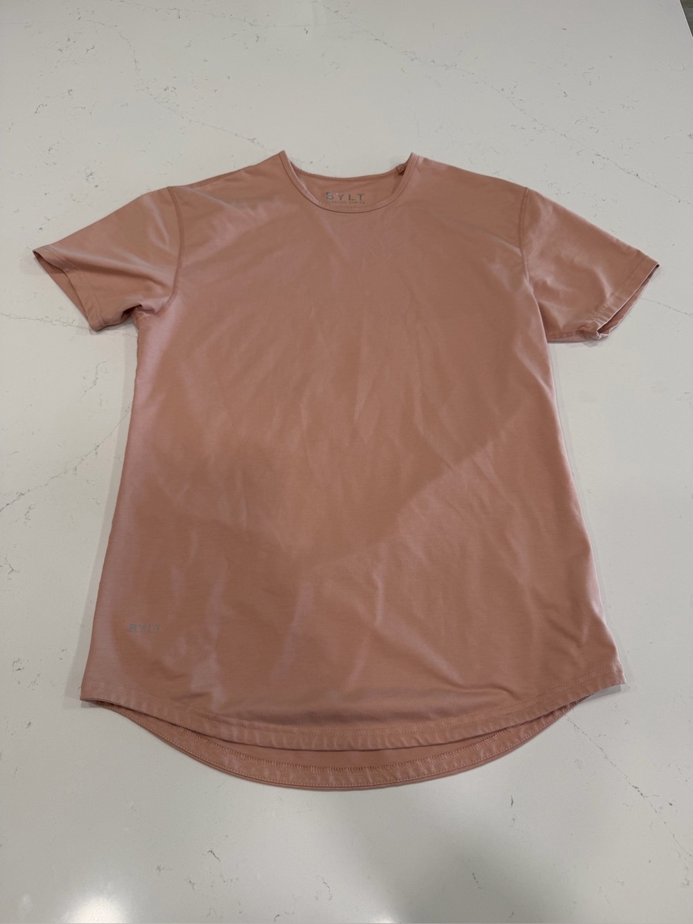 BYLT Basics Men’s Dusty Rose Drop-Cut Signature Tee - Medium